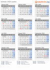Kalender  mit Ferien und Feiertagen Lesotho