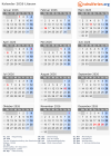 Kalender  mit Ferien und Feiertagen Litauen