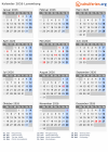 Kalender  mit Ferien und Feiertagen Luxemburg