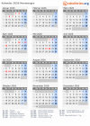 Kalender  mit Ferien und Feiertagen Montenegro