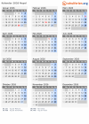 Kalender  mit Ferien und Feiertagen Nepal