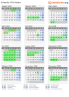 Kalender 2026 mit Ferien und Feiertagen Agder