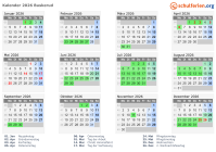 Kalender 2026 mit Ferien und Feiertagen Buskerud