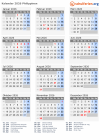 Kalender  mit Ferien und Feiertagen Philippinen