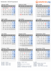 Kalender  mit Ferien und Feiertagen Russland