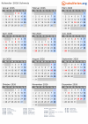 Kalender  mit Ferien und Feiertagen Schweiz