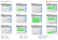 Kalender 2026 mit Ferien und Feiertagen Jura