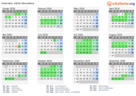 Kalender 2026 mit Ferien und Feiertagen Obwalden