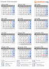 Kalender  mit Ferien und Feiertagen Slowakei