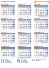 Kalender  mit Ferien und Feiertagen Syrien