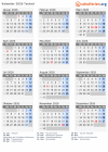 Kalender  mit Ferien und Feiertagen Tschad