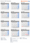 Kalender  mit Ferien und Feiertagen Tschechien