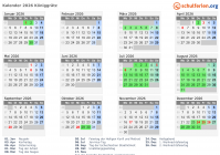 Kalender 2026 mit Ferien und Feiertagen Königgrätz