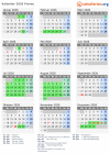 Kalender 2026 mit Ferien und Feiertagen Prerau