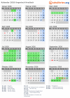 Kalender 2026 mit Ferien und Feiertagen Ungarisch Hradisch