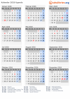 Kalender  mit Ferien und Feiertagen Uganda