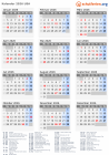 Kalender  mit Ferien und Feiertagen USA