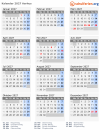 Kalender 2027 mit Ferien und Feiertagen Aarhus