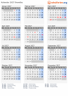 Kalender 2027 mit Ferien und Feiertagen Brøndby