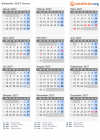Kalender 2027 mit Ferien und Feiertagen Greve