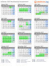 Kalender 2027 mit Ferien und Feiertagen Mecklenburg-Vorpommern