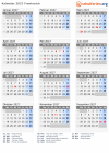 Kalender 2027 mit Ferien und Feiertagen Frankreich