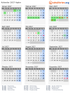 Kalender 2027 mit Ferien und Feiertagen Agder