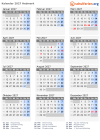 Kalender 2027 mit Ferien und Feiertagen Hedmark