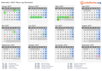Kalender 2027 mit Ferien und Feiertagen Møre og Romsdal