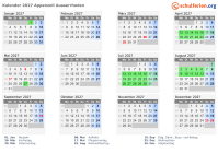 Kalender 2027 mit Ferien und Feiertagen Appenzell Ausserrhoden