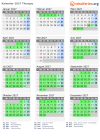 Kalender 2027 mit Ferien und Feiertagen Thurgau
