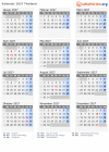 Kalender 2027 mit Ferien und Feiertagen Thailand