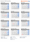 Kalender 2028 mit Ferien und Feiertagen Costa Rica