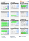 Kalender 2028 mit Ferien und Feiertagen Hamburg