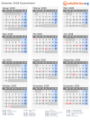 Kalender 2028 mit Ferien und Feiertagen Deutschland