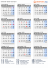 Kalender 2028 mit Ferien und Feiertagen Georgien