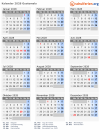 Kalender 2028 mit Ferien und Feiertagen Guatemala