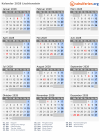 Kalender 2028 mit Ferien und Feiertagen Liechtenstein