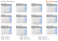 Kalender 2028 mit Ferien und Feiertagen Buskerud
