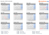 Kalender 2028 mit Ferien und Feiertagen Innlandet