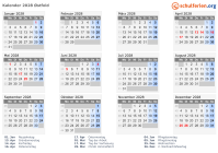 Kalender 2028 mit Ferien und Feiertagen Østfold