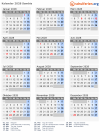 Kalender 2028 mit Ferien und Feiertagen Sambia