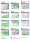 Kalender 2028 mit Ferien und Feiertagen Schaffhausen