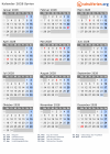 Kalender 2028 mit Ferien und Feiertagen Syrien