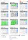 Kalender 2028 mit Ferien und Feiertagen Teplitz