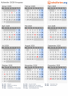 Kalender 2028 mit Ferien und Feiertagen Uruguay