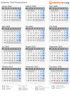 Kalender 2029 mit Ferien und Feiertagen Deutschland