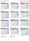 Kalender 2029 mit Ferien und Feiertagen Irland