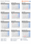 Kalender 2029 mit Ferien und Feiertagen Island