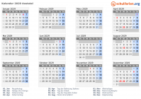 Kalender 2029 mit Ferien und Feiertagen Aostatal